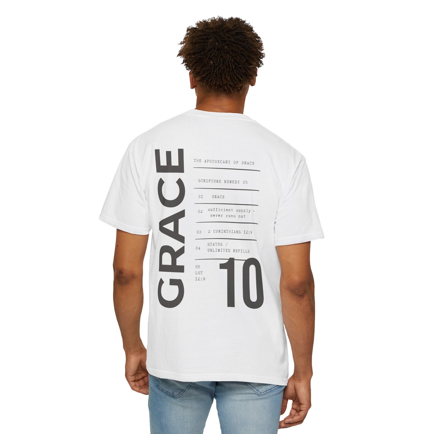 Grace - Personalized Number Scripture Unisex T-Shirt, 2 Corinthians 12:9 Bible Verse Tee, Christian Gift for Recovery, Modern Streetwear Faith