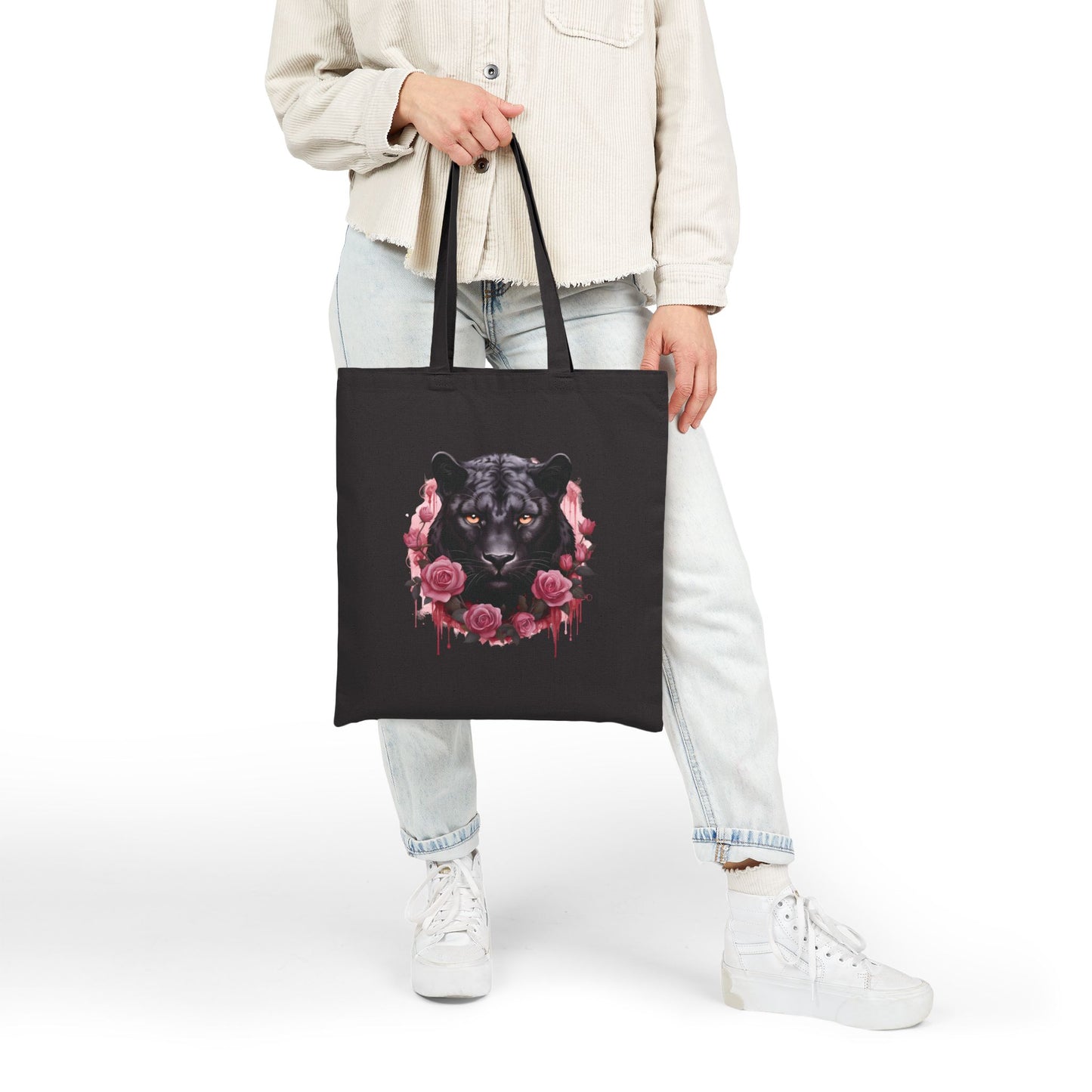 Panther Rose – Einkaufstasche aus Segeltuch (2 Farben)