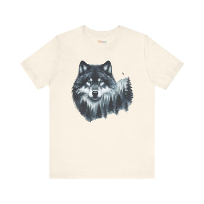 Wolf im Wald Unisex Grafik T-Shirt