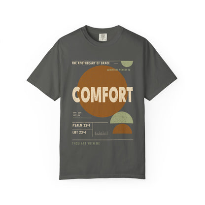 Comfort - Retro Mid-Century Scripture Unisex T-Shirt, Psalm 23:4 Bible Verse Tee, Christian Gift for Grief, Modern Graphic Faith Apparel