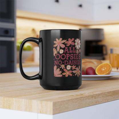 Alle Hopplas keine Gänseblümchen - Schwarze Tasse (325ml/444ml)