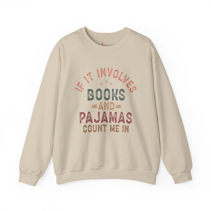 Wenn es um Bücher und Pyjamas geht Rundhals-Sweatshirt
