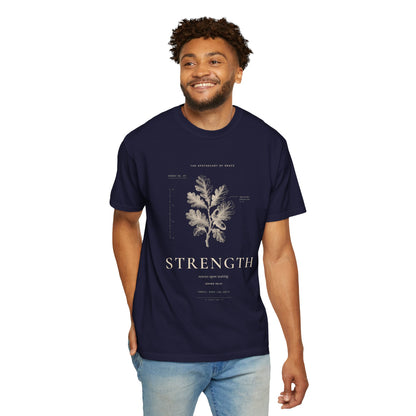 Strength - Vintage Botanical Scripture Unisex T-Shirt, Isaiah 40:31 Bible Verse Tee, Christian Gift for Caregivers, Editorial Faith Apparel