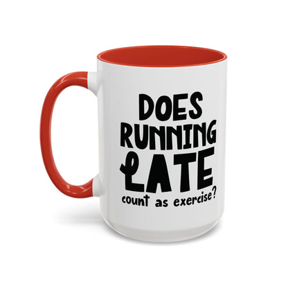 Zählt Zuspätkommen als Sport? - Zweifarbige Tasse (325 ml/443 ml)