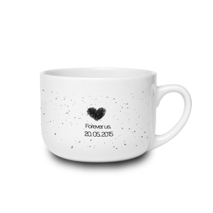 Forever Us. — Personalized Date White Ceramic Latte Mug (25oz)