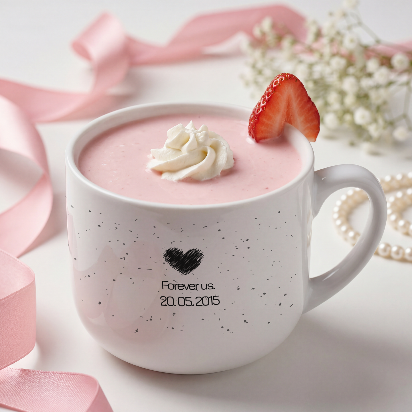 Forever Us. — Personalized Date White Ceramic Latte Mug (25oz)