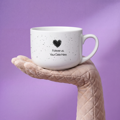 Forever Us. — Personalized Date White Ceramic Latte Mug (25oz)