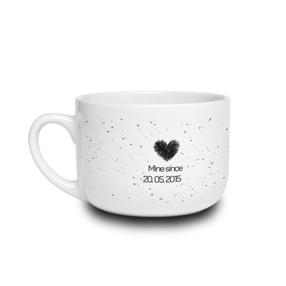 Mine Since — Personalized Date White Ceramic Latte Mug (25oz)