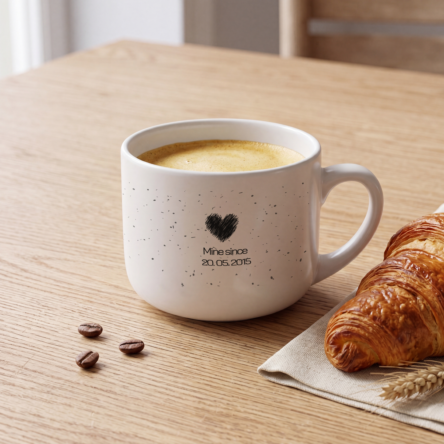 Mine Since — Personalized Date White Ceramic Latte Mug (25oz)