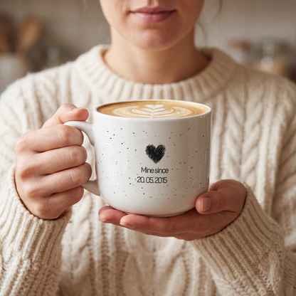 Mine Since — Personalized Date White Ceramic Latte Mug (25oz)