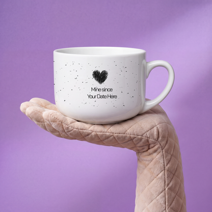 Mine Since — Personalized Date White Ceramic Latte Mug (25oz)