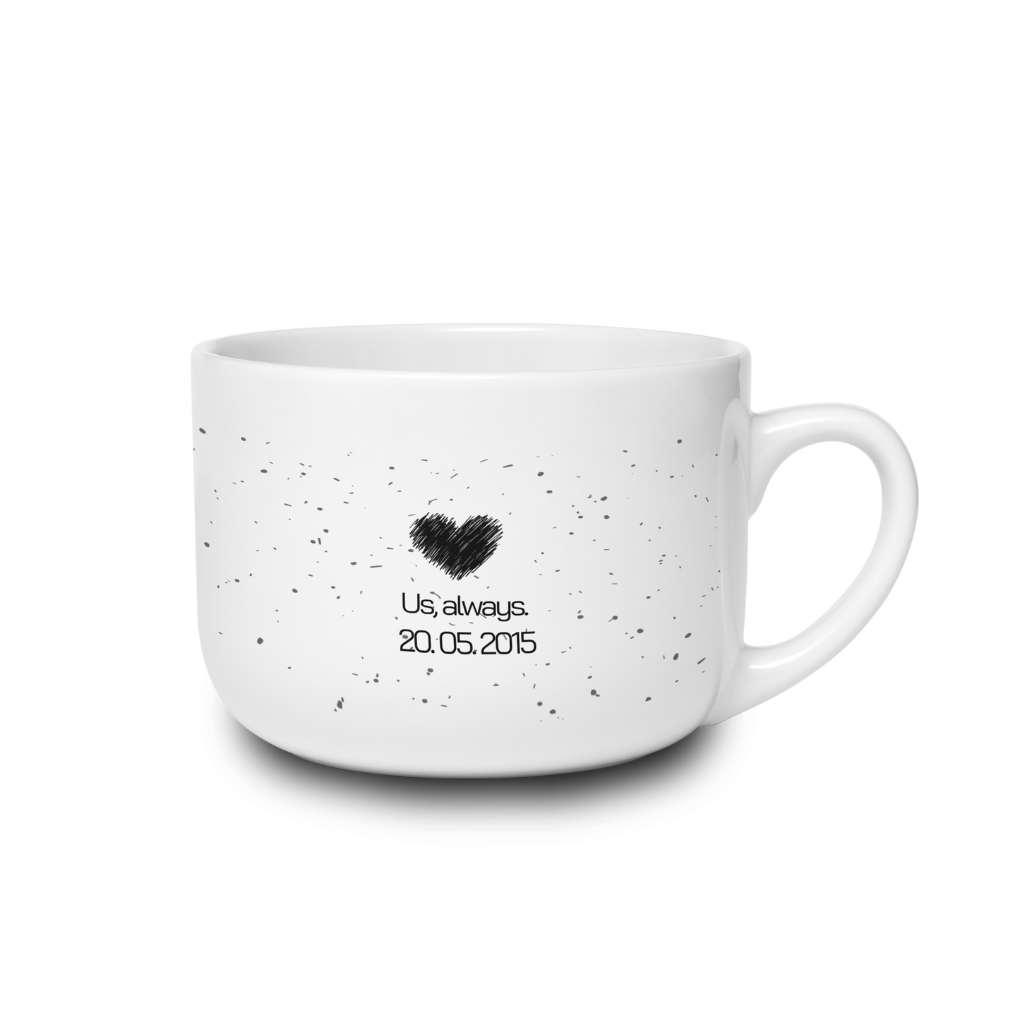 Us Always. — Personalized Date White Ceramic Latte Mug (25oz)