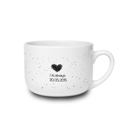 Us Always. — Personalized Date White Ceramic Latte Mug (25oz)