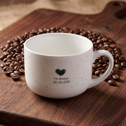 Us Always. — Personalized Date White Ceramic Latte Mug (25oz)