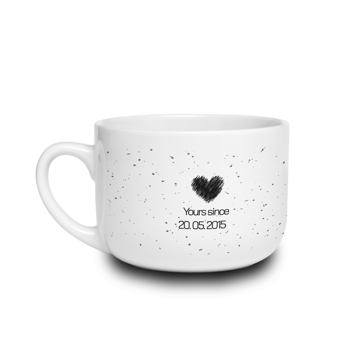 Yours Since — Personalized Date White Ceramic Latte Mug (25oz)