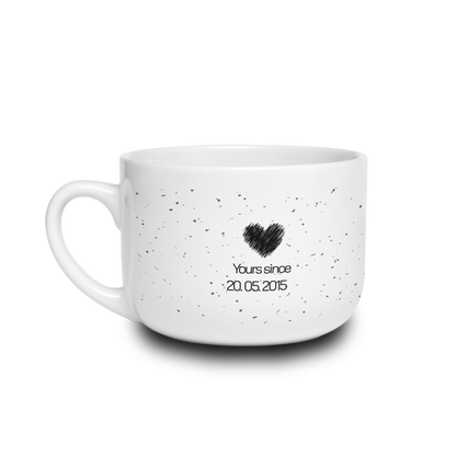 Yours Since — Personalized Date White Ceramic Latte Mug (25oz)