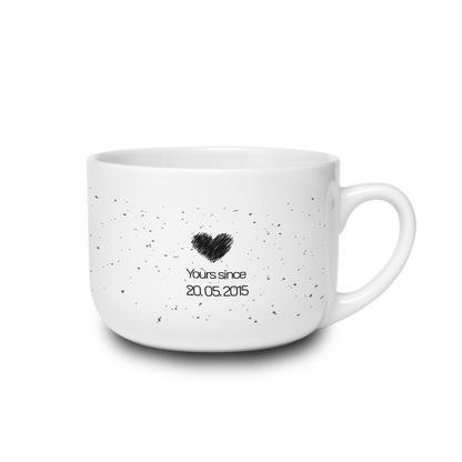 Yours Since — Personalized Date White Ceramic Latte Mug (25oz)