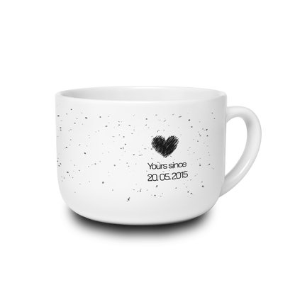 Yours Since — Personalized Date White Ceramic Latte Mug (25oz)