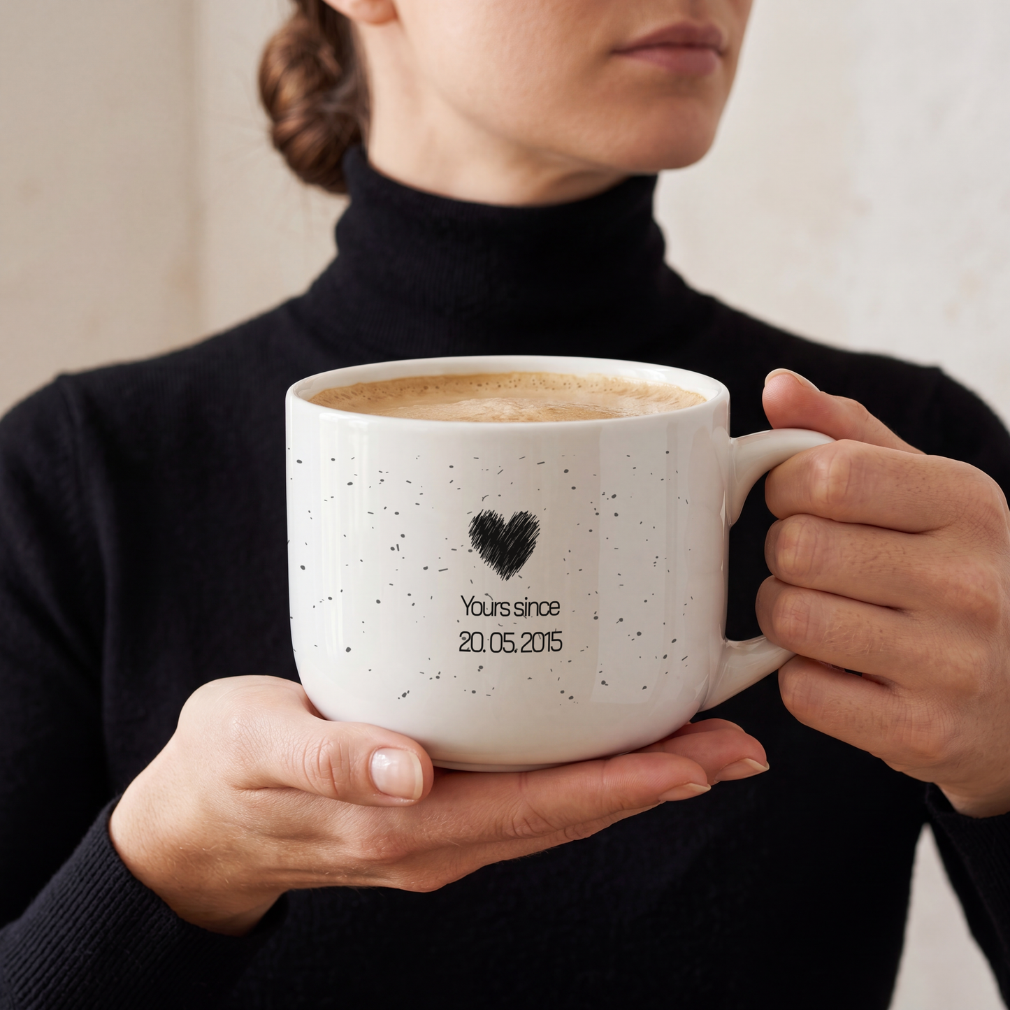 Yours Since — Personalized Date White Ceramic Latte Mug (25oz)