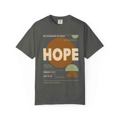 Hope - Retro Mid-Century Scripture Unisex T-Shirt, Romans 15:13 Bible Verse Tee, Christian Gift for Long Waits, Modern Graphic Faith Apparel