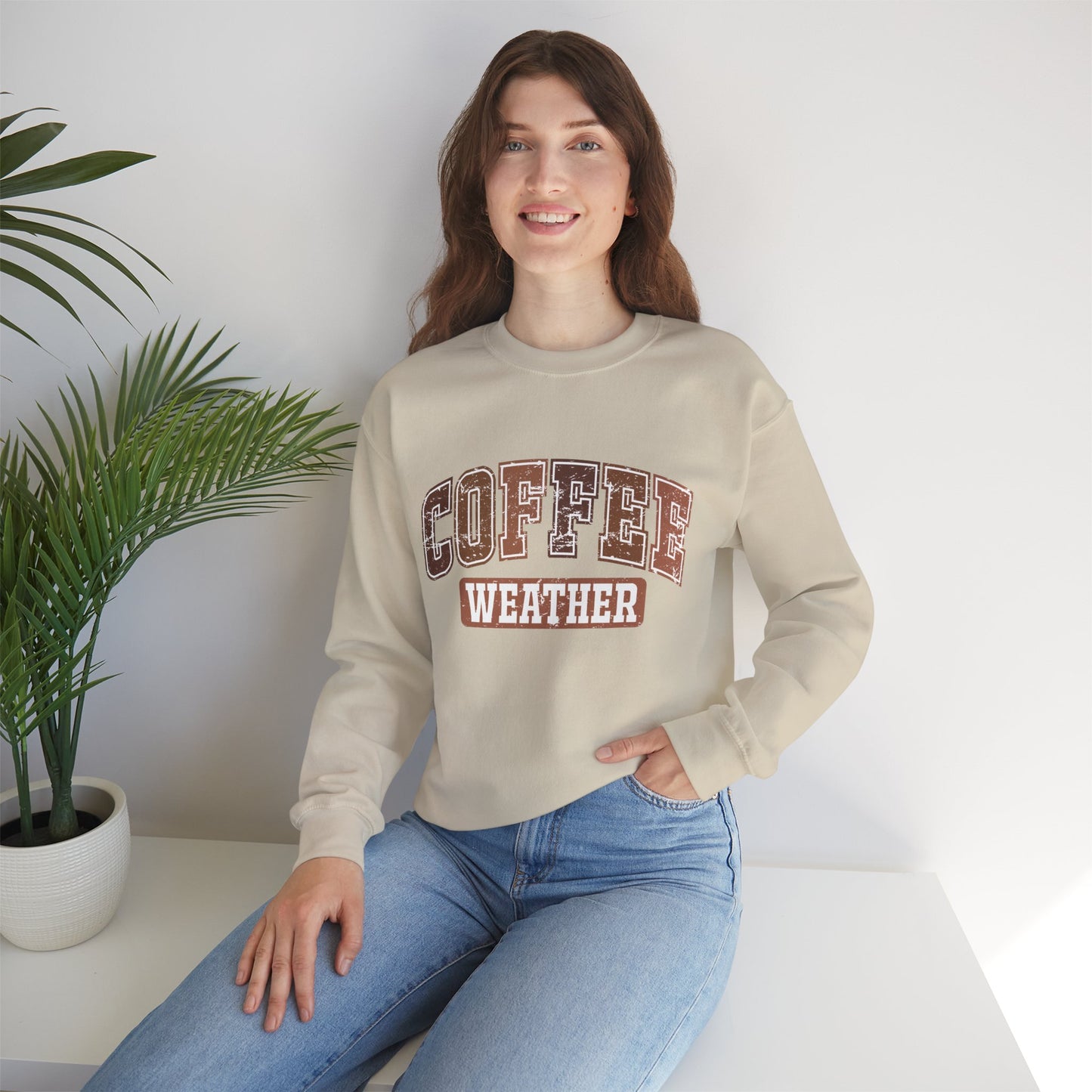 Kaffee-Wetter Unisex Rundhals-Sweatshirt