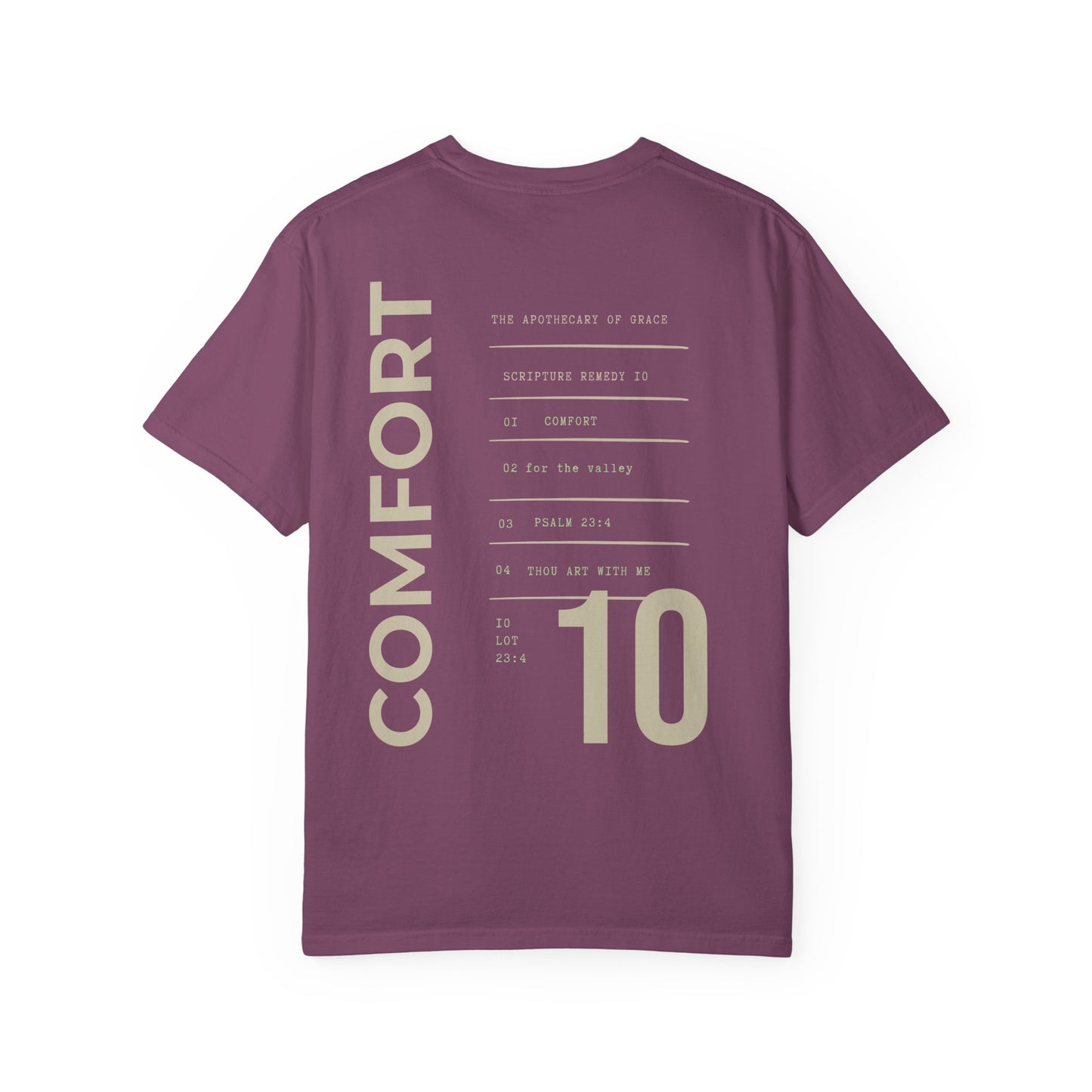 Comfort - Personalized Number Scripture Unisex T-Shirt, Psalm 23:4 Bible Verse Tee, Christian Gift for Grief, Modern Streetwear Faith