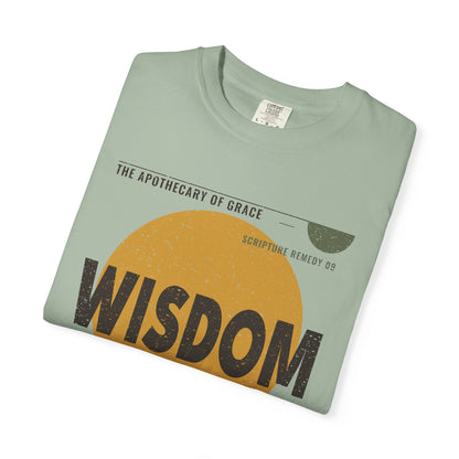 Wisdom - Retro Mid-Century Scripture Unisex T-Shirt, James 1:5 Bible Verse Tee, Christian Gift for Graduation, Modern Graphic Faith Apparel