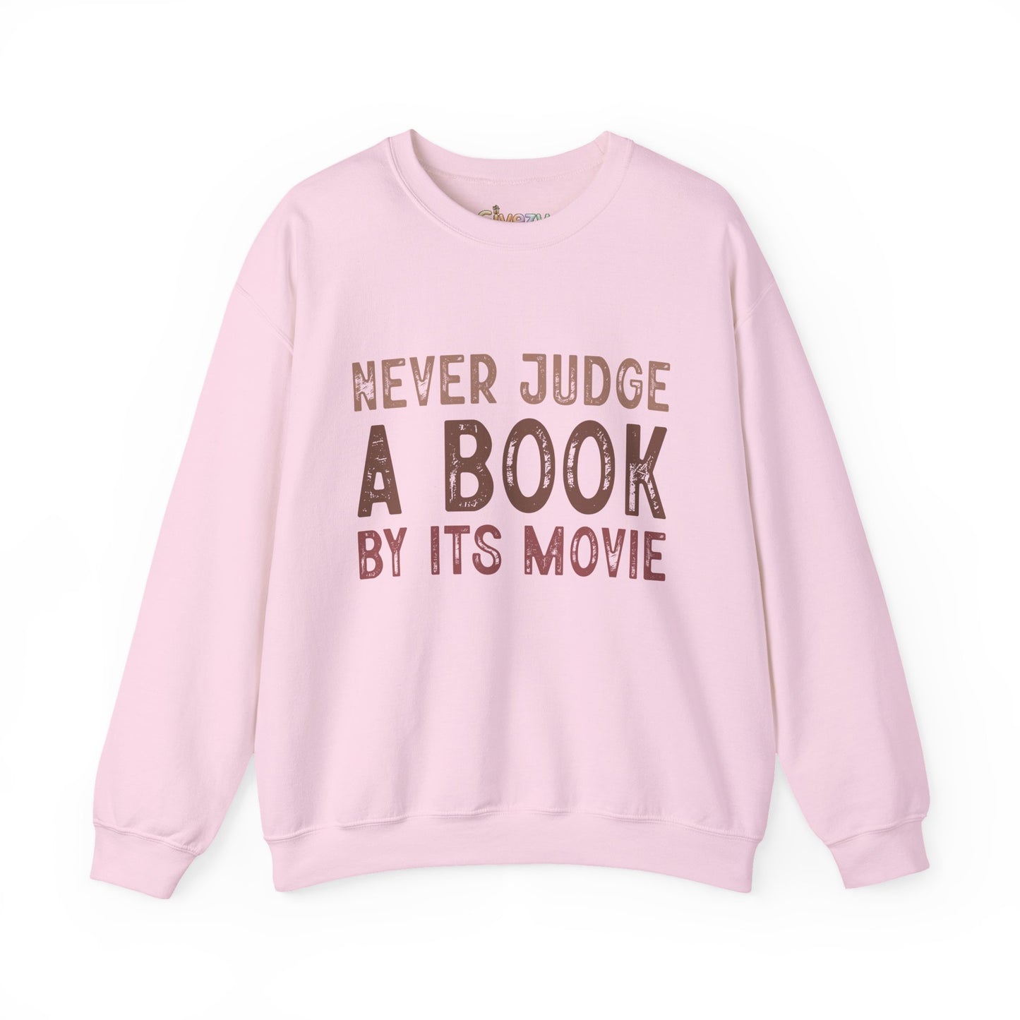 Crewneck-Sweatshirt „Never Judge a Book by Its Movie“