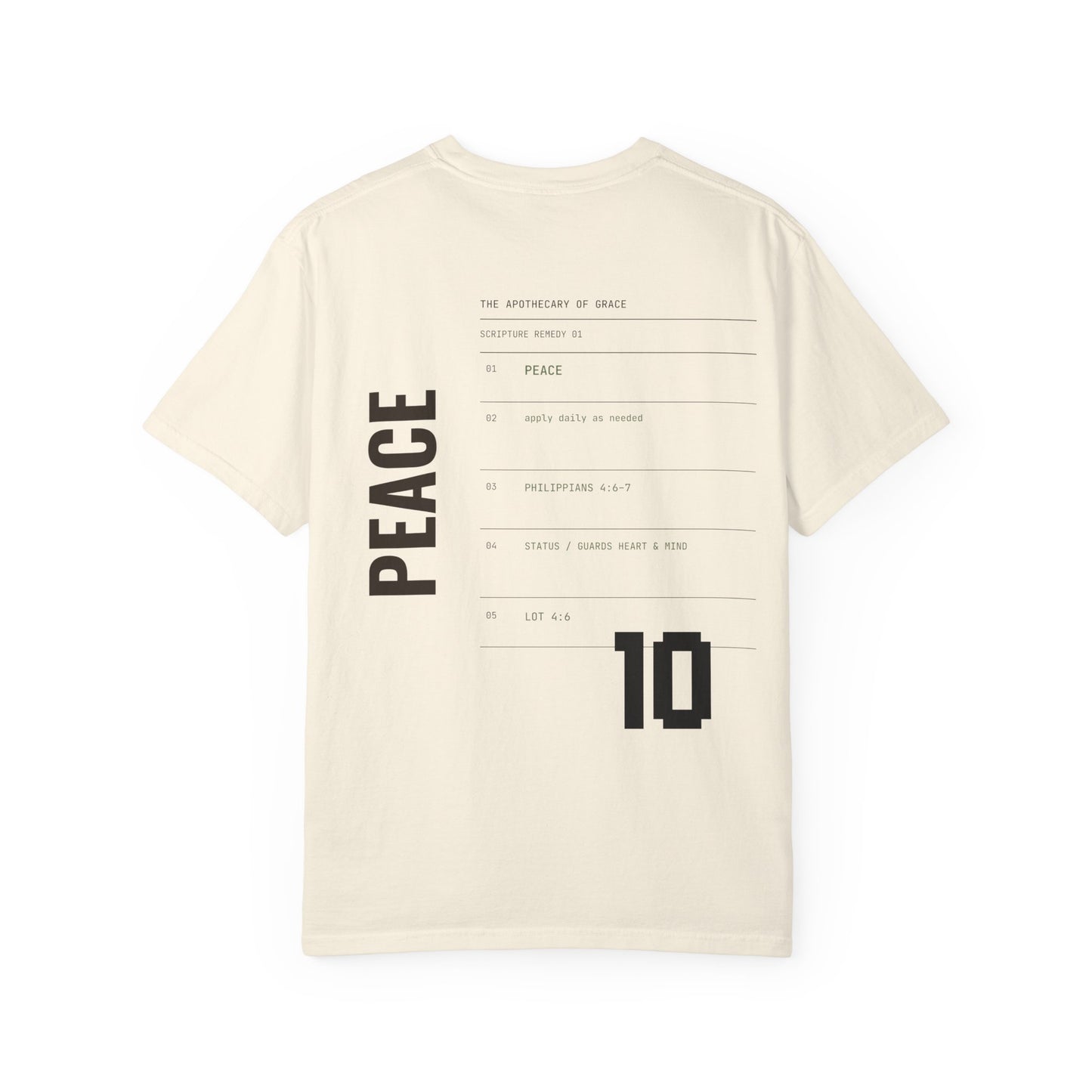 Peace - Personalized Number Scripture Unisex T-Shirt, Philippians 4:6-7 Bible Verse Tee, Christian Gift for Anxiety, Modern Streetwear Faith