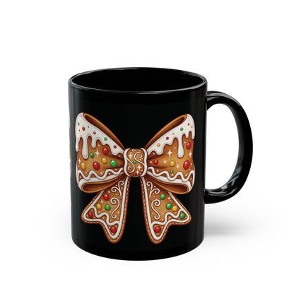 Gingerbread Bow - Black Mug (11oz/15oz)