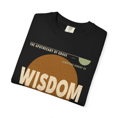 Wisdom - Retro Mid-Century Scripture Unisex T-Shirt, James 1:5 Bible Verse Tee, Christian Gift for Graduation, Modern Graphic Faith Apparel