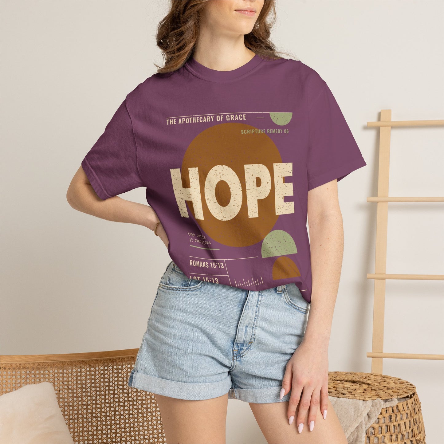 Hope - Retro Mid-Century Scripture Unisex T-Shirt, Romans 15:13 Bible Verse Tee, Christian Gift for Long Waits, Modern Graphic Faith Apparel