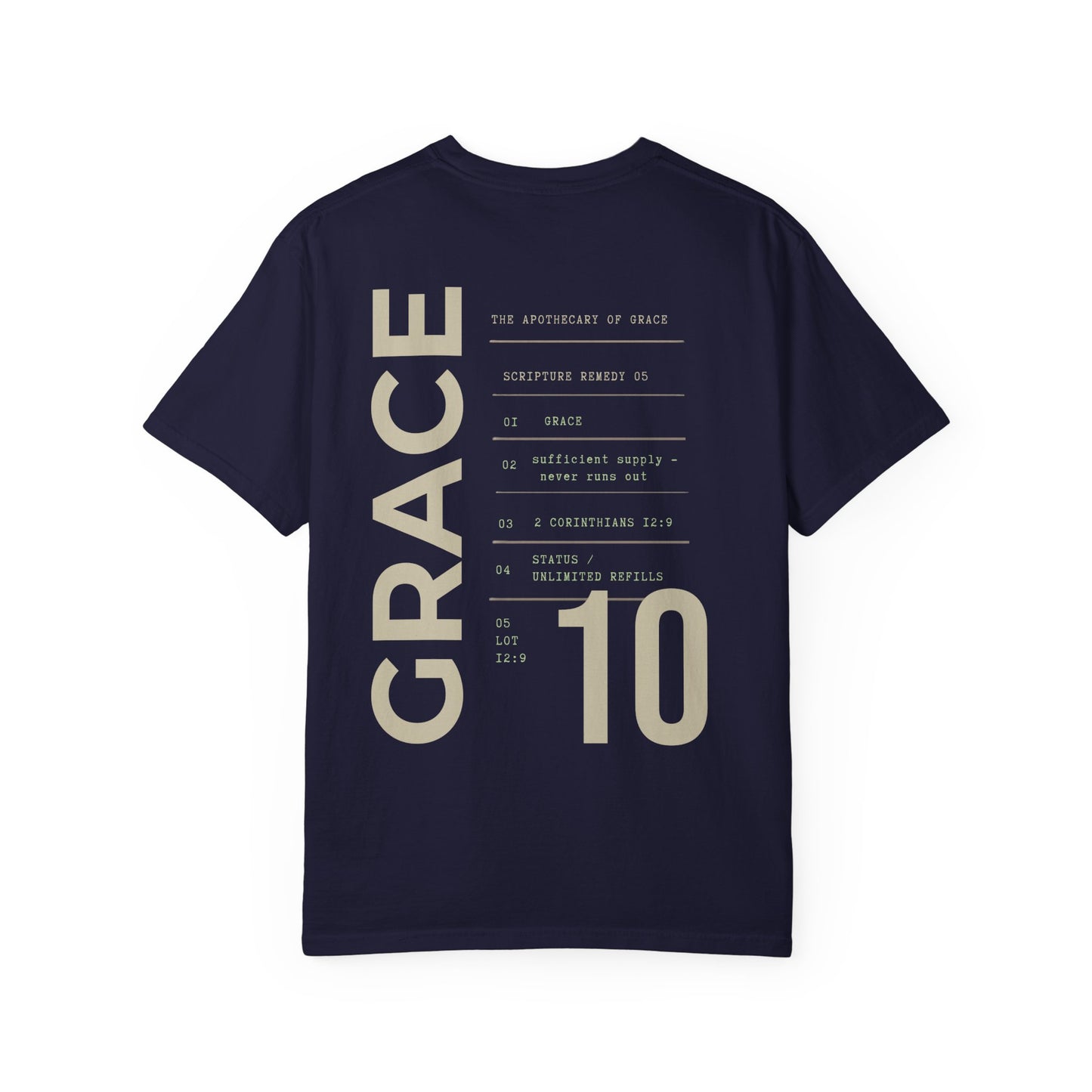 Grace - Personalized Number Scripture Unisex T-Shirt, 2 Corinthians 12:9 Bible Verse Tee, Christian Gift for Recovery, Modern Streetwear Faith