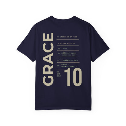 Grace - Personalized Number Scripture Unisex T-Shirt, 2 Corinthians 12:9 Bible Verse Tee, Christian Gift for Recovery, Modern Streetwear Faith