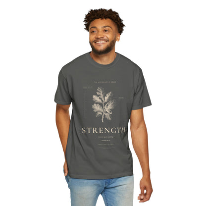 Strength - Vintage Botanical Scripture Unisex T-Shirt, Isaiah 40:31 Bible Verse Tee, Christian Gift for Caregivers, Editorial Faith Apparel