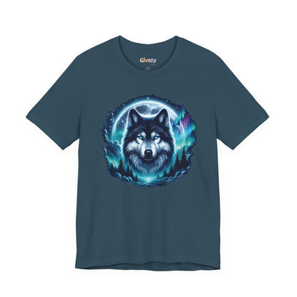 Northern Wolf Glow Unisex Grafik-T-Shirt