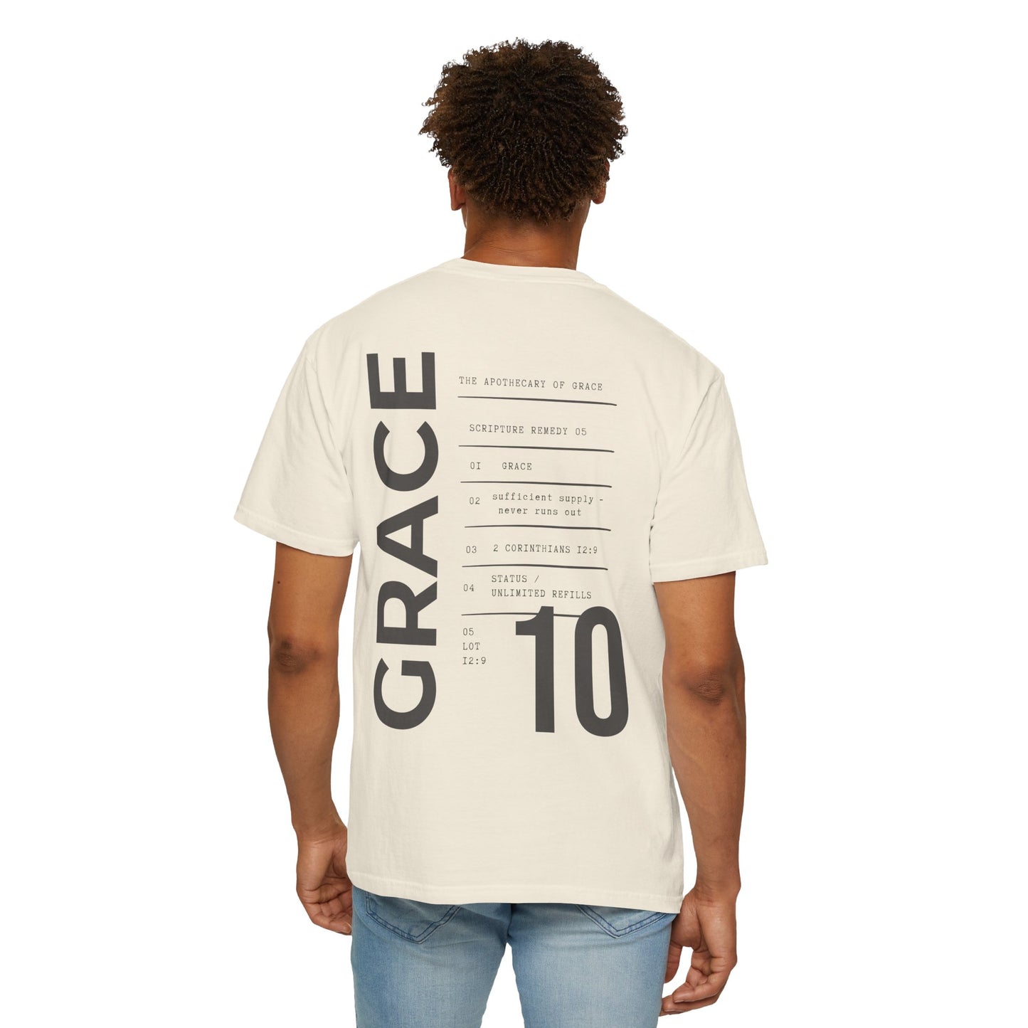 Grace - Personalized Number Scripture Unisex T-Shirt, 2 Corinthians 12:9 Bible Verse Tee, Christian Gift for Recovery, Modern Streetwear Faith