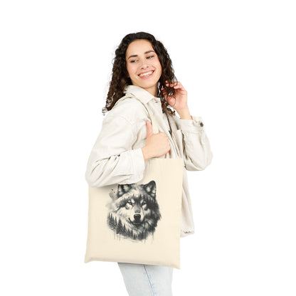 Monochromer Wildniswolf - Canvas Tragetasche (2 Farben)
