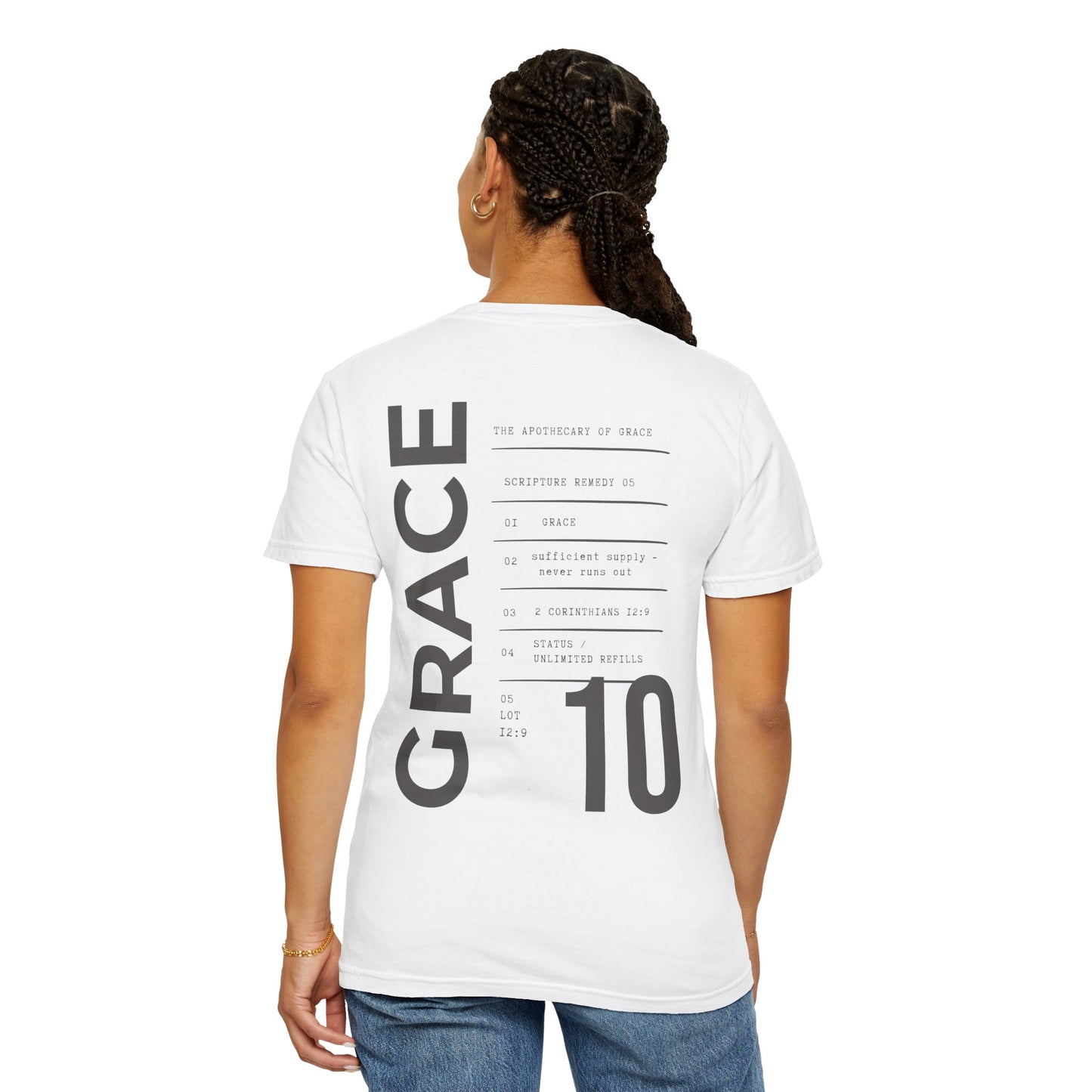 Grace - Personalized Number Scripture Unisex T-Shirt, 2 Corinthians 12:9 Bible Verse Tee, Christian Gift for Recovery, Modern Streetwear Faith