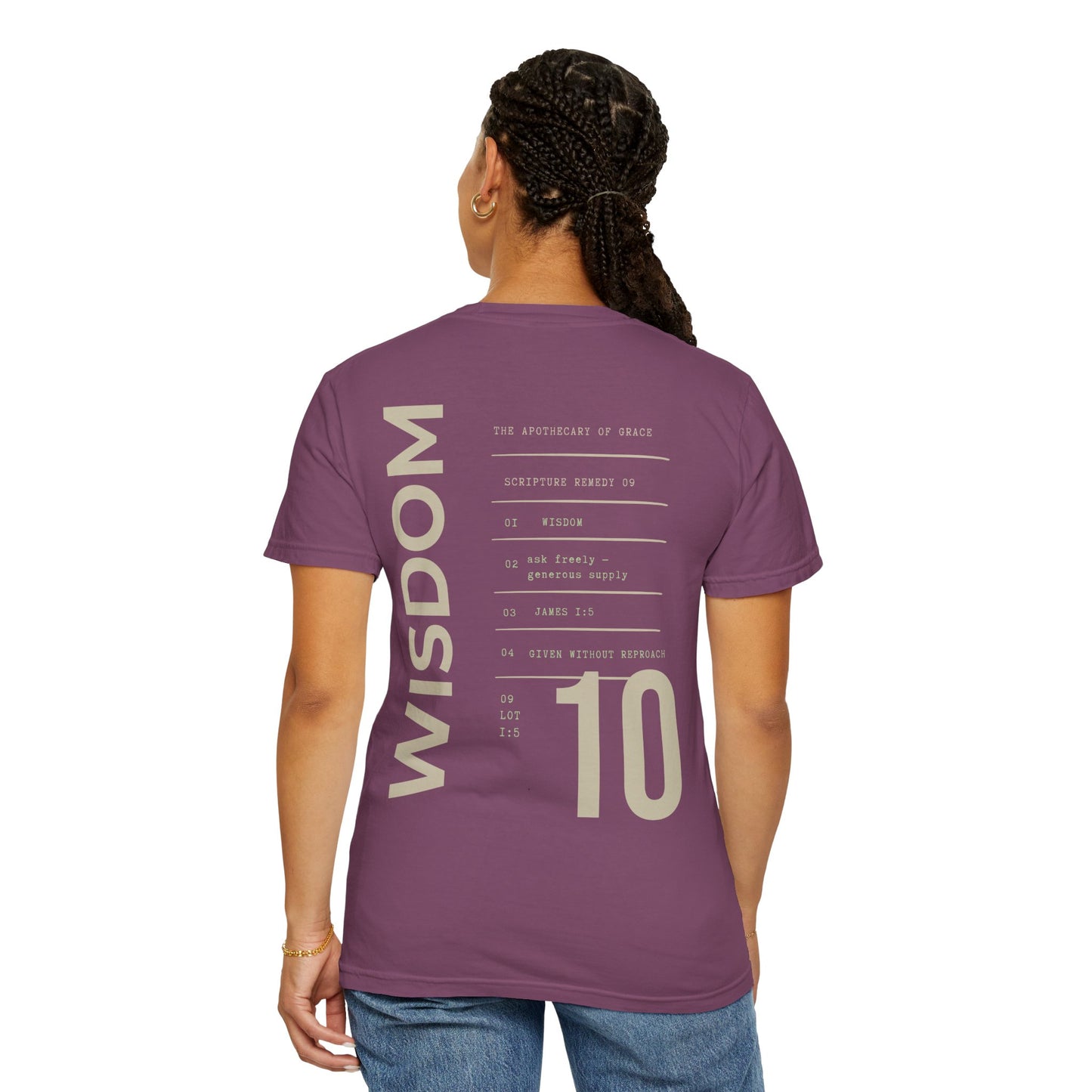Wisdom - Personalized Number Scripture Unisex T-Shirt, James 1:5 Bible Verse Tee, Christian Gift for Graduation, Modern Streetwear Faith