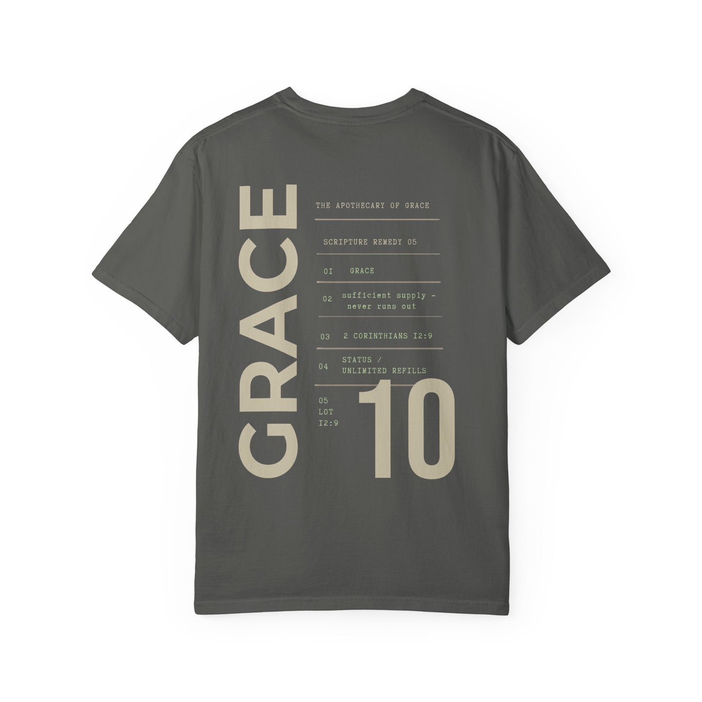 Grace - Personalized Number Scripture Unisex T-Shirt, 2 Corinthians 12:9 Bible Verse Tee, Christian Gift for Recovery, Modern Streetwear Faith