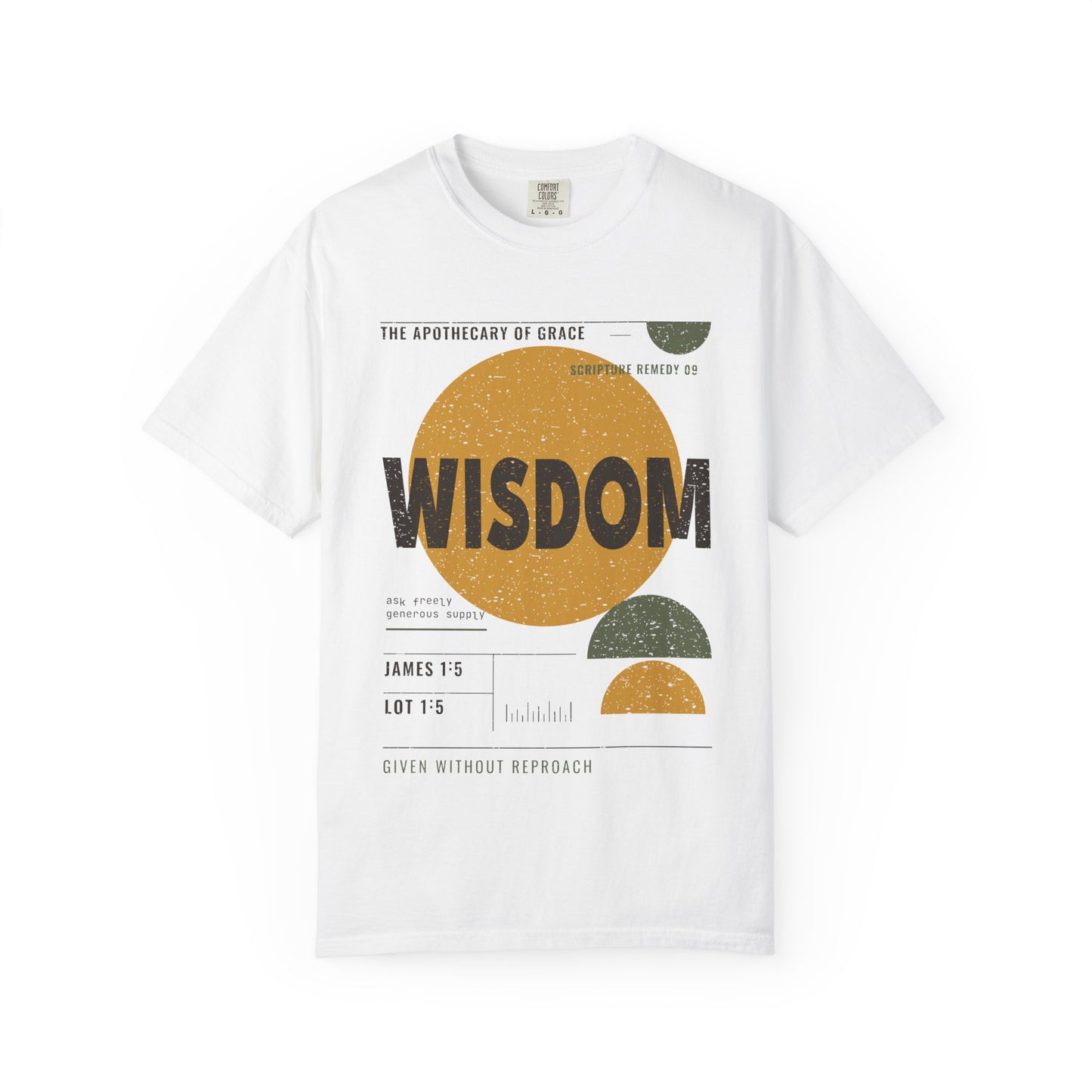 Wisdom - Retro Mid-Century Scripture Unisex T-Shirt, James 1:5 Bible Verse Tee, Christian Gift for Graduation, Modern Graphic Faith Apparel