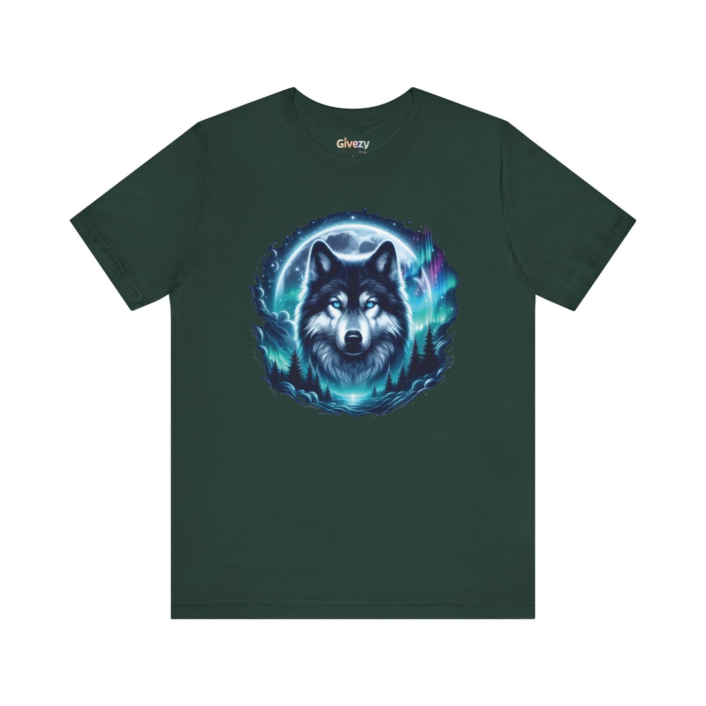 Northern Wolf Glow Unisex Grafik-T-Shirt