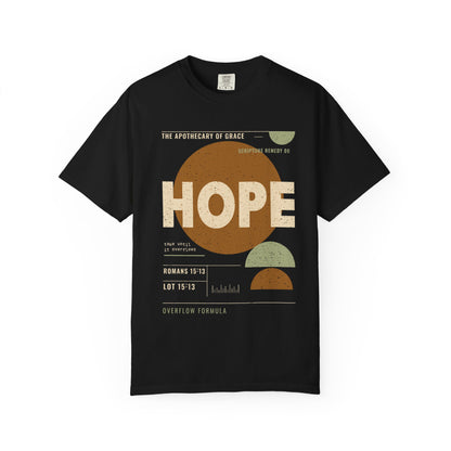 Hope - Retro Mid-Century Scripture Unisex T-Shirt, Romans 15:13 Bible Verse Tee, Christian Gift for Long Waits, Modern Graphic Faith Apparel