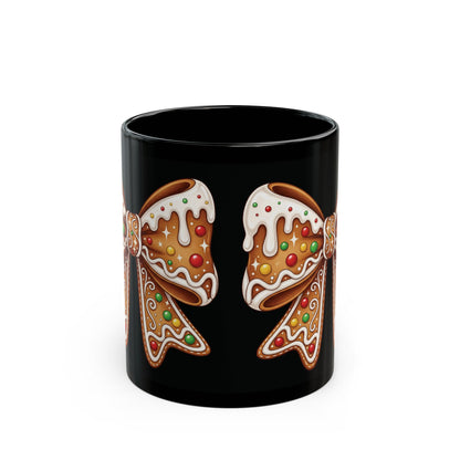 Gingerbread Bow - Black Mug (11oz/15oz)