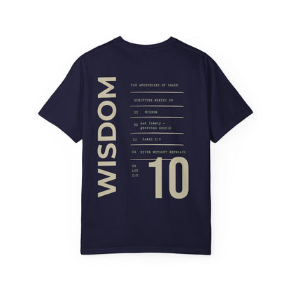 Wisdom - Personalized Number Scripture Unisex T-Shirt, James 1:5 Bible Verse Tee, Christian Gift for Graduation, Modern Streetwear Faith