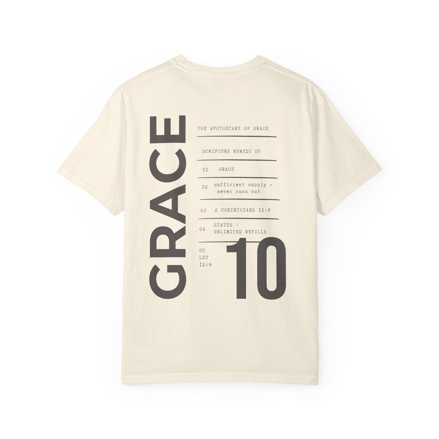 Grace - Personalized Number Scripture Unisex T-Shirt, 2 Corinthians 12:9 Bible Verse Tee, Christian Gift for Recovery, Modern Streetwear Faith