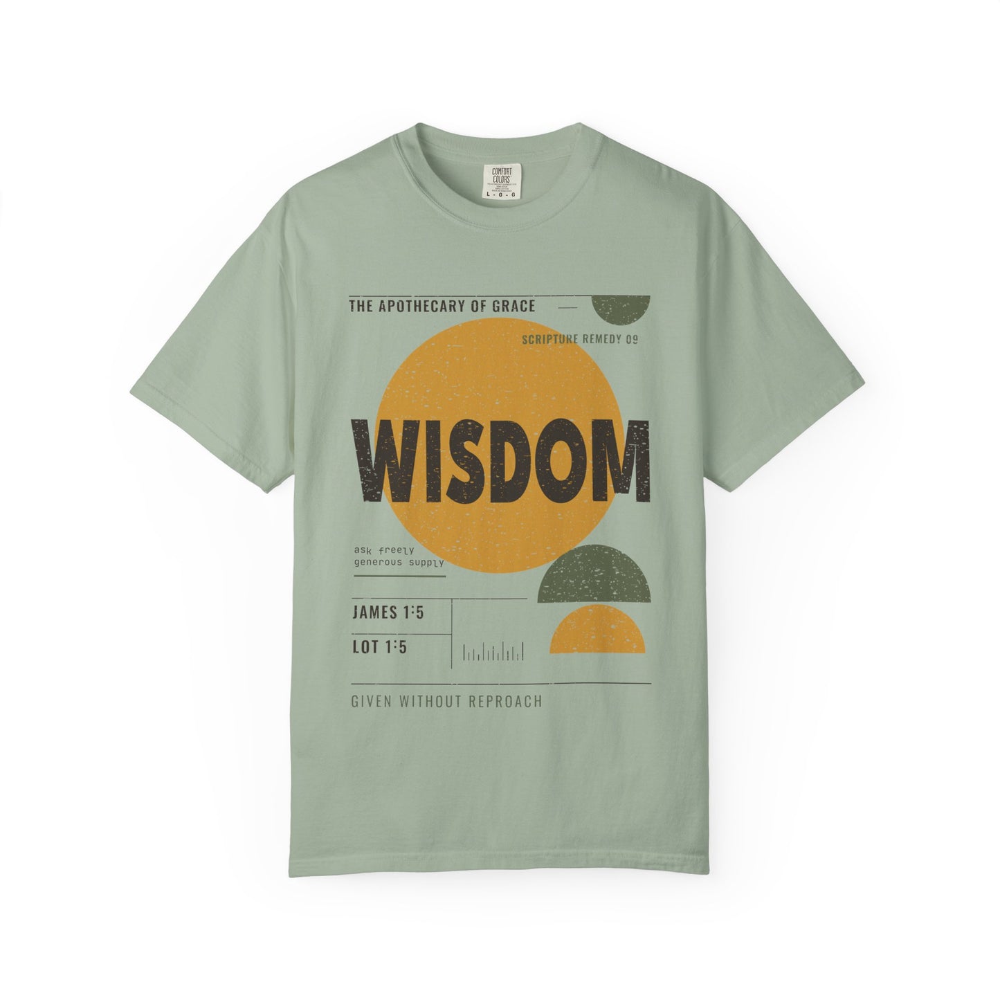 Wisdom - Retro Mid-Century Scripture Unisex T-Shirt, James 1:5 Bible Verse Tee, Christian Gift for Graduation, Modern Graphic Faith Apparel