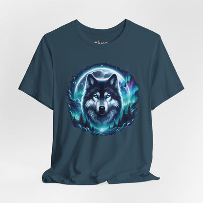 Northern Wolf Glow Unisex Grafik-T-Shirt