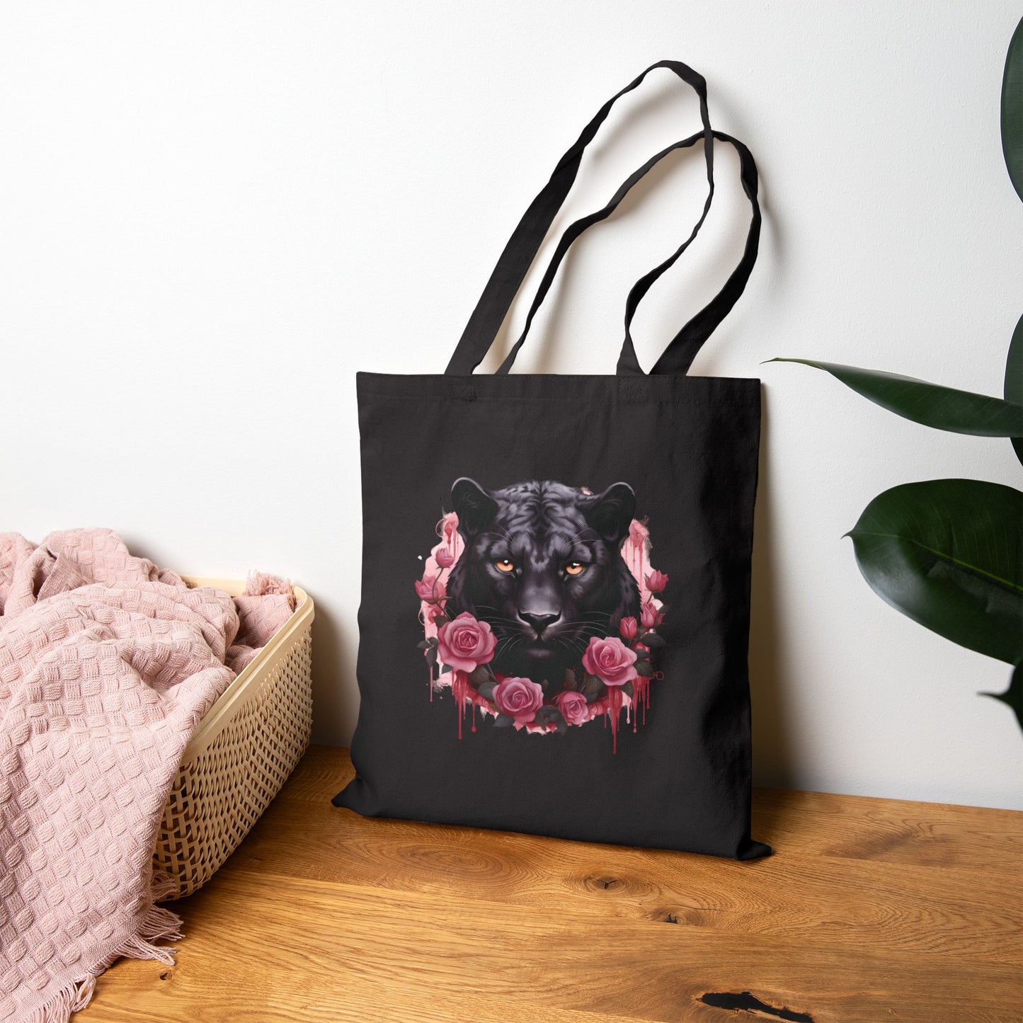 Panther Rose – Einkaufstasche aus Segeltuch (2 Farben)